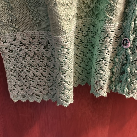 Lime green hand loomed cotton sweater - Picture 6 of 6